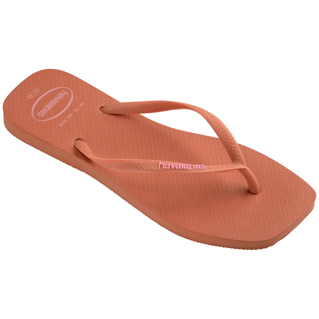 Women's Slim Square Logo Pop Up Flip Flops - Image 2