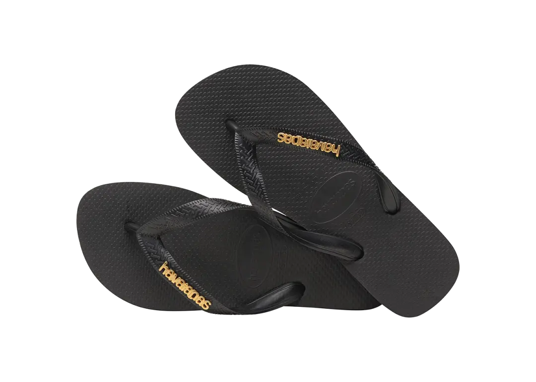 Women's Top Logo Metallic Flip Flops - Image 4