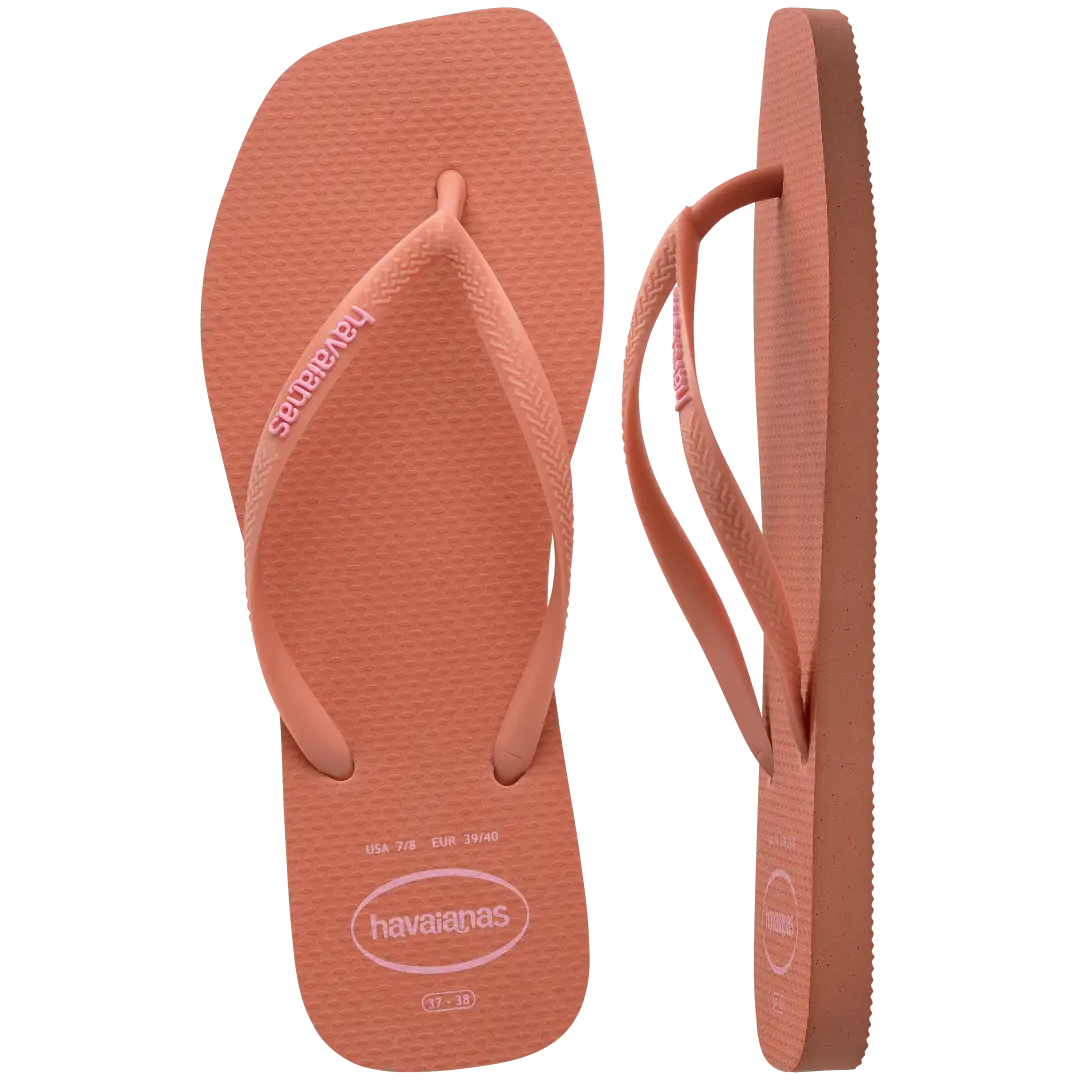 Women's Slim Square Logo Pop Up Flip Flops - Image 5