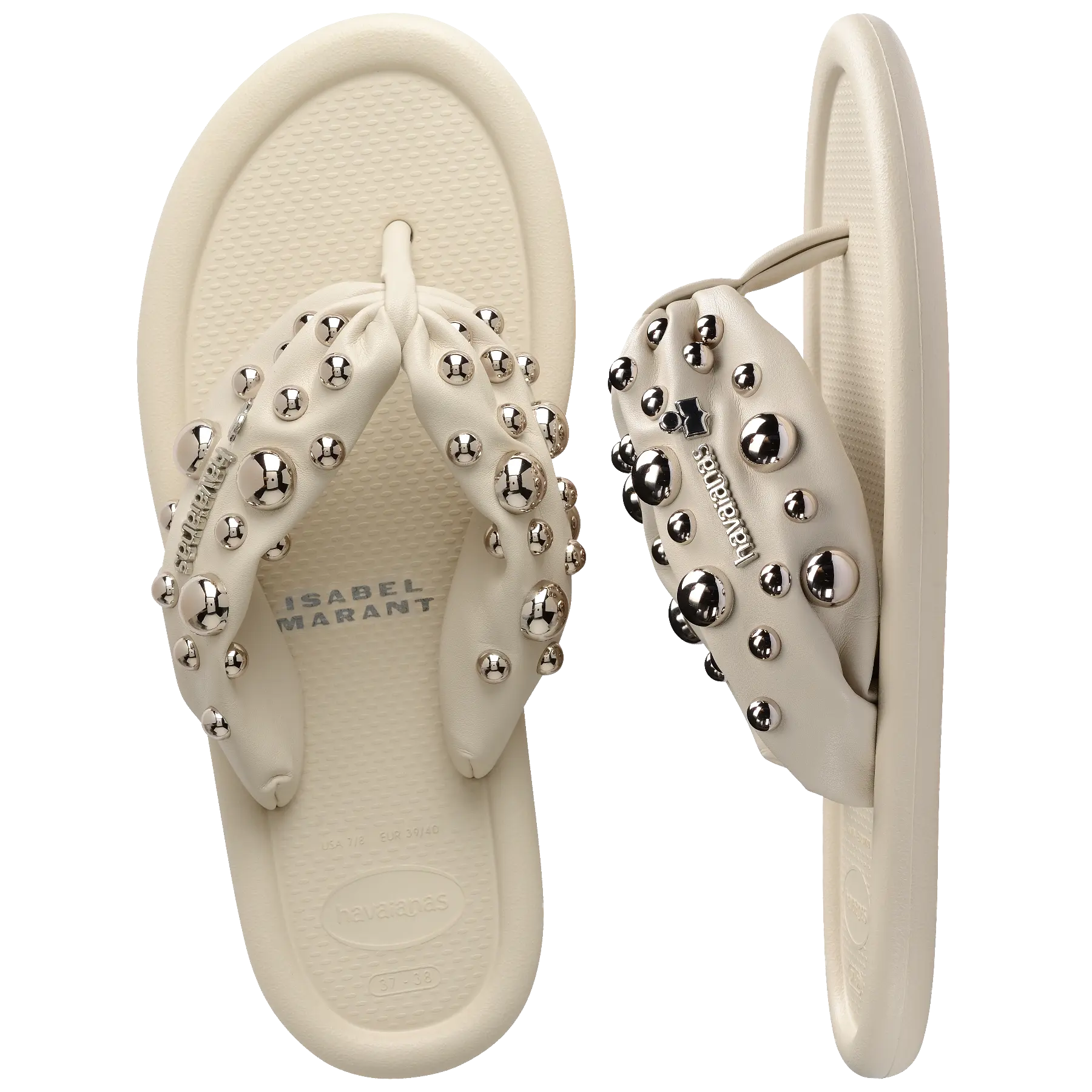 Women's Isabel Marant Maxi Puffed Studs Flip Flops - Image 2