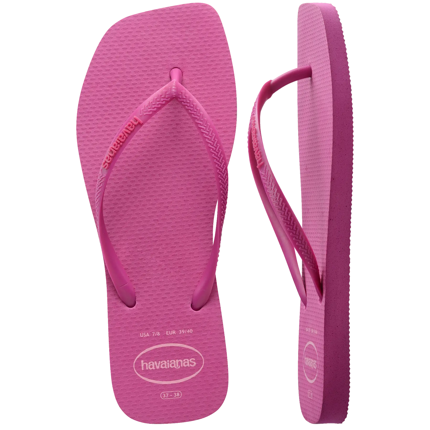 Women's Slim Square Logo Pop Up Flip Flops - Image 2